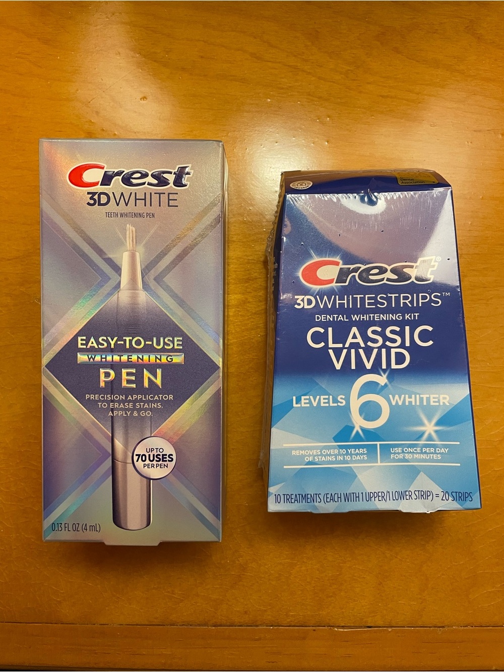 NEW Crest 3D White Whitening Pen & Classic Vivid Strips BUNDLE